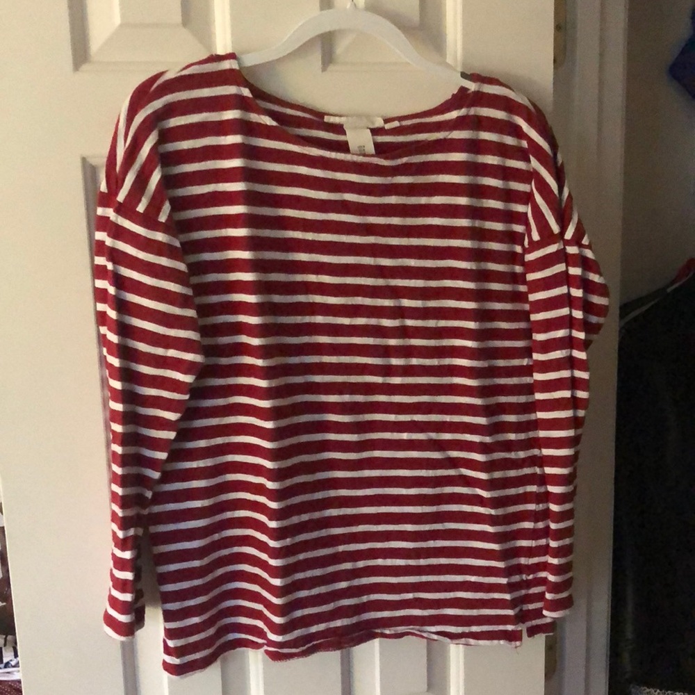 Red and white striped long sleeve